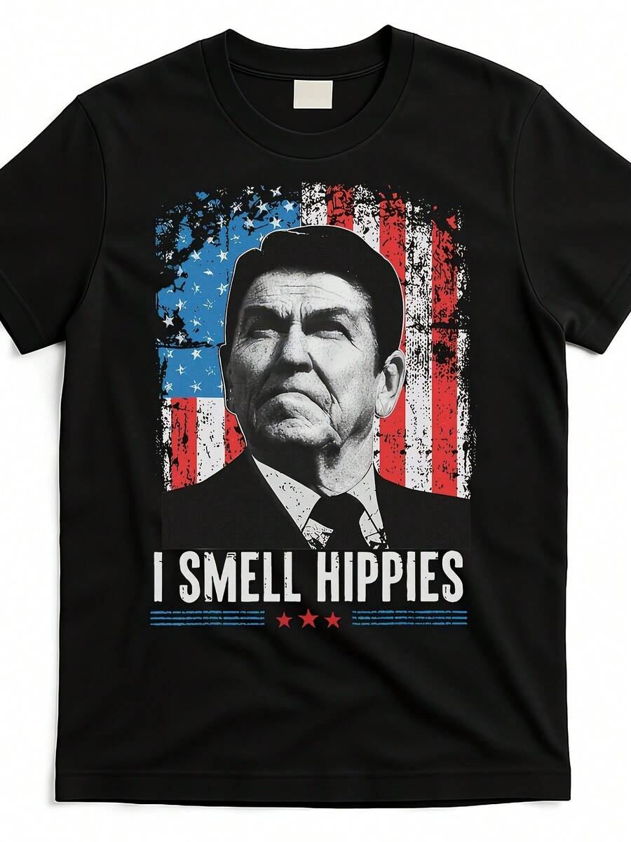 Vintage American Flag Graphic T-Shirt With A Retro Patriotic Theme - Soft And Breathable Polyester, Unisex Regular Fit, Short Sleeve Tee Perfect For T - Black - View 1