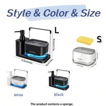 1pc Multifunctional Soap Dispenser, Dish Soap Pump Bottle, Hand Soap Dispenser, Kitchen Soap Dispenser With Dish Cloth Holder And Soap Box, Perfect For Dish Soap And Hand Soap - View 8