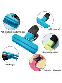 4 Colors (Random) T-Shaped Food Sealing Clips, Strong Sealing Clips For Potato Chips And Snack Packaging, Kitchen Recipes, Office Documents, Sheet Music, With Leak-Proof And Moisture-Proof Functions; These Plastic Bag Sealing Clips Feature A T-Shaped Design, Providing Moisture-Proof And Food Freshness Preservation Effects, Perfect For Food Storage. - Snack Clip - View 9