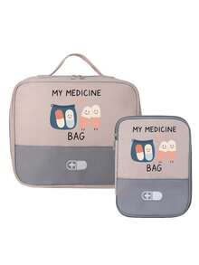 Portable "My Medicine Bag" Pill Pattern Medical Pouch, Compact First Aid Kit, Convenient Medical Storage Bag For Travel & Home Use, Small Medicine Bag, Emergency Pack, Multiple Colors Available, Essential Medical Accessory For Health-Conscious People, Daily Health Management Organizer - Multicolor - View 32