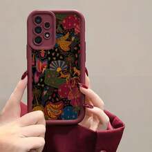 1 funda para teléfono móvil con vívidos patrones de animales y naturaleza inspirados en el arte popular, que presenta diseños coloridos de pájaros, flores y sol sobre un fondo negro, adecuada para Samsung Galaxy S25 S24 S23 S22 S21 S20 FE Ultra Plus 4G 5G. La funda protectora de TPU suave es a prueba de golpes y resistente a los arañazos, lo que la convierte en una opción ideal para celebraciones festivas y eventos culturales, expresando alegría y creatividad. - Color mixto 1 - Ver 5
