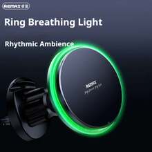 REMAX Phone Holder | 15W Magnetic Wireless Charging Car Mount | MagSafe Compatible Fast Charging Breathing Light | 360° Rotating Air Vent Phone Holder Apple Samsung Android GPS Navigation | Multi-Scenario Magnetic Wireless Charging Mount | 15W Qi Fast Charging 360° Rotating | Car Air Vent Motorcycle Bicycle Desktop Phone Holder Universal For All Smartphones - A - View 6
