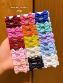 30pcs Colorful Sweet Bow Decor Hair Clips - Multicolor - View 4