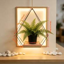 Rak Gantung Tanaman Logam Geometris Modern dengan Baki Kayu Solid dan Tali Rami yang Dapat Diatur, Stand Bunga Gantung Langit-langit, Rak Pot Gantung untuk Tanaman Dalam Ruangan Kecil seperti Pothos dan Ivy, Rak Bunga Gantung Hemat Ruang untuk Ambang Jendela, Balkon, Teras, Stand Pajangan Dekorasi Rumah Dalam Ruangan, Hadiah Pindah Rumah Unik untuk Pecinta Tanaman, Pot dan Tanaman Tidak Termasuk - Beraneka warna - View 12