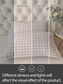 1 pieza 100% poliéster, textura arrugada, patrón en relieve, tela súper suave con estampado, funda de almohada tipo sobre, sin relleno, adecuada para dormitorio, hotel, dormitorio estudiantil - Multicolor - Ver 4