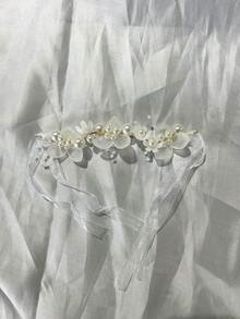 3件套 - 柳条花童篮，含头饰和手镯套装，优雅手工乡村风花篮，编织柳条篮，配珍珠手柄和蝴蝶结，仙女篮，婚礼花童发饰：珍珠发箍和珍珠手镯，适合婚礼装饰、野餐、婴儿派对和女孩生日派对装饰。 - 彩色 - 查看 12