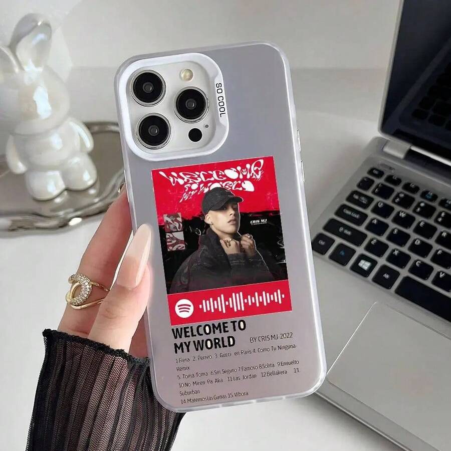 Funda para iPhone 17 16 15 Pro Max 14 Plus 13 12 11 con diseño del álbum de música C-Cris M- anticaídas, con acabado mate galvanizado, funda protectora. - z2 - Ver 1