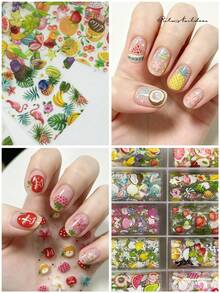 RITANAILDECO 10 捲組套裝不黏性美甲轉印紙盒 - 彩色 - 查看 1