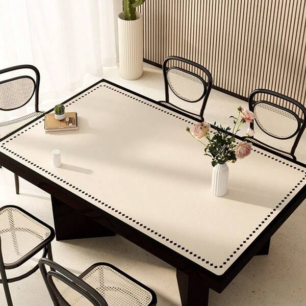 1 pieza Mantel de mesa minimalista de lujo de PVC, lavable, sin lavado, resistente al desgaste, impermeable, a prueba de aceite, fácil de limpiar, resistente a las manchas