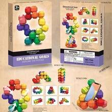 3D Puzzle DIY Educational Set - Colorful Beads Interactive Brain Game, Multi-Functional Gift For Teens And Children, Best Choice For Christmas - Multicolor - View 2