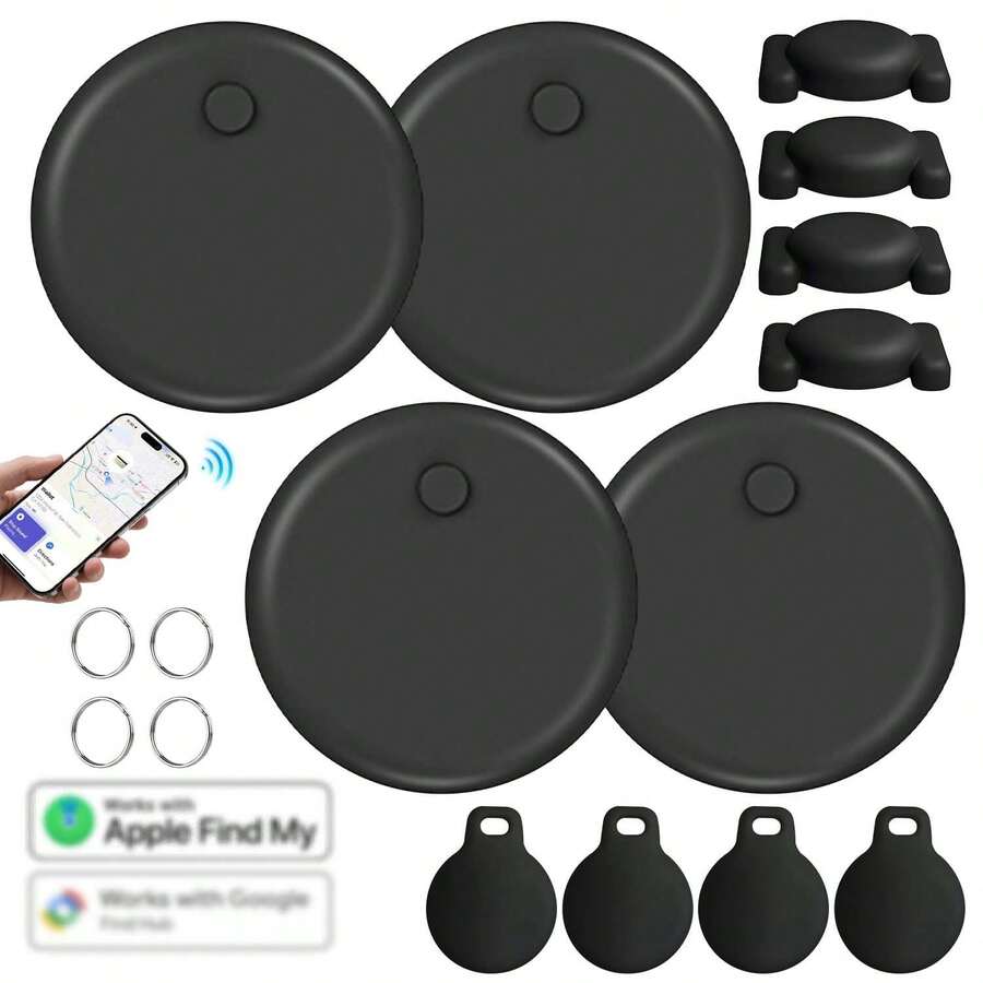 2 / 4 Packs Smart Item Locator Tag, White & Black BT Key Finder, Dual Compatible With Apple Find My And Find Hub, Wireless Anti-Lost Alert Tracker For Keys, Wallet, Suitcase, Bags & Pets, Dustproof Design, Built-In Speaker, Replaceable Battery - ET-multicolor - View 1