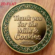 1pc Christmas Sleigh North Pole Delivery Pattern Challenge Coin | 2D Enamel Embossed Collectible, Suitable For Children's Commemorative Coin Christmas Eve Gift - A - View 5