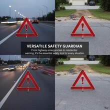 Car Emergency Triangle 1/2, Highly Reflective Warning Sign, Quick Installation, Vehicle Mounted Triangular Bracket, Emergency Equipment. - A - View 5
