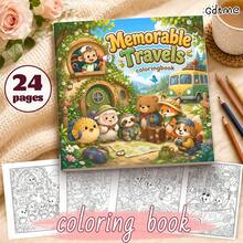 GDTME Cute Forest Animal Colouring Book: Vintage Travel Scene Coloring Pages, Suitable As School Supplies, Back-To-School Season, Halloween, Christmas, And Various Party Gifts For Friends, Perfect For Those Who Enjoy Colouring And Back-To-School Activities - Cozy - View 12