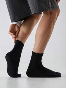 1/4/10/20 Pairs Men's Pure Cotton Socks, Comfortable Mid-Calf Socks, Unisex, Suitable For All Seasons, Perfect For Sports And Daily Wear - Multicolor - View 4