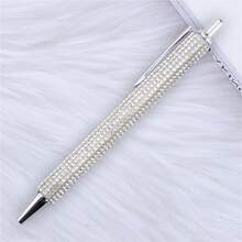 Full Rhinestone Luxury Retractable Ballpoint Pen, Multi-Color Rhinestone Surface With Metal Clip, Smooth Writing, Suitable For Signing, Journaling, Photography, Exquisite And Beautiful, Perfect For Personal Use Or Gift - A - View 8