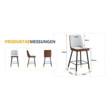 Set Of 2 Bar Stools / 100 Cm High. Stylish Bar Stools / Black PU Leather And Comfortable Footrest / Available In Several Colors / 120 Kg Load Capacity / For Restaurants, Bars And Living Rooms - 棕色+黑色+淺灰色 - 查看 9
