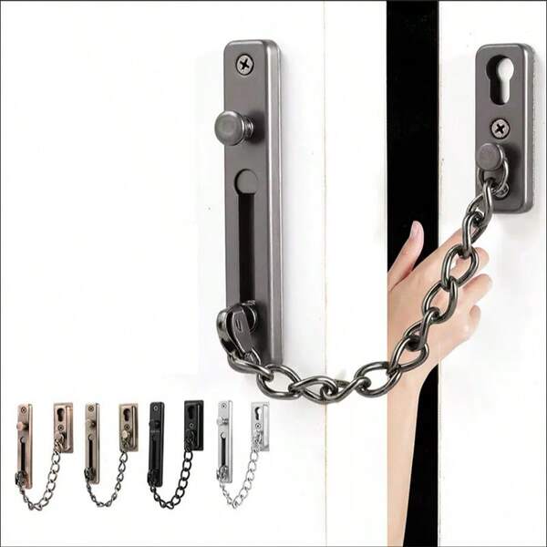 Anti-Theft Chain - Door Lock Buckle Door Stopper, Door Bolt Safety Chain/Security Lock - Room Door Safety Lock, Hotel Door Anti-Theft Lock