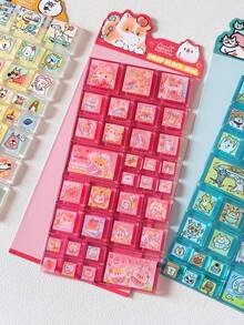 Drop Block Seal 3D Acrylic Square Stickers Cute Cartoon Cat Dog Rabbit Animal Mini Building Block Decorative Stickers For Planner Scrapbook Phone Case DIY Handmade Stationery - Color - View 12