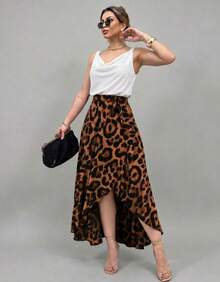 Long Wrap Skirt With Tie-Up Fashion Blogger - Ounce - View 3