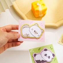 Cartoon Animal Shaped Sticky Notes, Multiple Cute Patterns, Thick Paper No Bleed Through, Moderate Adhesion. Suitable For Notes, Bullet Journal, Memo, Macaron Soft Background Color, Student And Office Use, Cute And Practical. School Supplies - A - View 4
