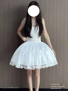 Lolita 蓬蓬裙 35cm 可調蓬度 魚骨支撐 日常穿著 豐盈款 Lolita 魚骨蓬裙 - 白色 - 查看 11