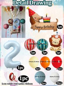 1 Set de Globos de Lámina Azul Claro Mate con Números, León de Cumpleaños & Estrella 4D, Pastel de Cumpleaños, Perro Salchicha, Paquete Combinado, Incluye Globos de Lámina Mate Azul Claro Números 0-9, Globos de Látex (Amarillo Macaron/Naranja/Rojo/Azul Vintage), Pastel de Cumpleaños Perro Salchicha, Globo de Lámina León de Cumpleaños Mate + Globo Estrella 4D de 22" con Rayas Rojas/Verdes, Globo de Lámina Rayas Rojas & Rosas de Carnaval - Multicolor. - Ver 13