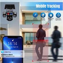 Solar Security Camera Outdoor, 6MP Dual Lens PTZ Camera With 7W Solar Panel, 355° Pan/Tilt, Color Night Vision, PIR Human Detection, 2-Way Audio, 8000mAh Battery, V380-Pro App For Home Surveillance (Without Memory Card) - QD5SXT-6MP - View 7