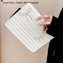 Striped, Bowknot Pattern Painted Effect Acrylic Crystal Tablet Protective Case With Stand, Compatible With Huawei Matepad SE 11/Matepad 11/Matepad Pro 11in,12.2in/Matepad Air 12in, Compatible With Honor Pad 8/9/10, Honor GT 11.5inch/X7/X8A/X9/X8Pro/X9Pro/V9/V8 Pro, Apple 10th Generation/ 11 2025 (A16), A9/A9+/A11/S11/S10 FE - Style 15 - View 7