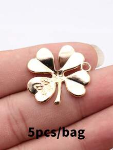 5件組 28x26mm GOOD LUCK 四葉草吊墜飾品，DIY珠寶手工項鍊鑰匙圈手機鍊手鍊製作配件 - GOOD LUCK四葉草 - 查看 3