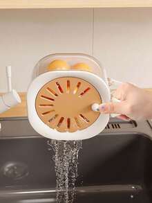 1pc Retractable 2-In-1 Thickened Vegetable Washing & Draining Basket With Lid And Foldable Handle, Large Capacity Fruit Storage & Strainer Basket For Home Kitchen, Efficient Practical Tool, Warm Autumn/Winter Style - One Size - View 10