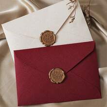 3-Piece Luxury Linen Envelope & Stationery Set With Wax Seal Stamp, Suitable For DIY Gifts, Wedding Invitations And Office Use - 3-piece - View 9