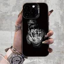 Phone Case: Rico Muerto Music Art | Black Mexican Style Artistic Illustration - Durable And Sturdy | Camera Protection | Shockproof And Drop Resistant | Lightweight Luxury Silver Finish | Comfortable And Non-Slip | Discreet And Minimalist, Flat IMD Gift For Friends, Family, Fans And Festivals. - 混合色 1 - 查看 1