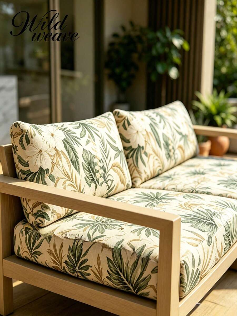 1pc Striped Print Milk Silk Sofa Cover, High Elasticity Dust-Proof Removable Washable All-Season Sofa Slipcover, Suitable For Patio, Garden, Poolside And Multiple Occasions, Single Piece Sold Not Set Sofa Protector