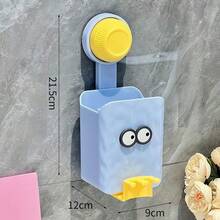 1pc Dopamine Face Towel Storage Box, No-Drill Suction Cup Toothbrush & Toothpaste Holder, Bathroom & Washroom Organizer - Multicolor - View 6
