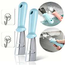 Bộ 2 dụng cụ rã đông tủ lạnh chống trầy xước, gồm 2 móc treo không cần khoan không gây hư hại, dụng cụ cạo đá bằng thép không gỉ, thiết kế treo, dụng cụ làm sạch tuyết tủ lạnh - dụng cụ cạo băng - Xem 10