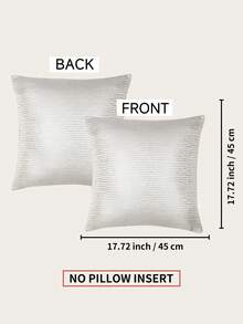 1pc Solid Color Jacquard Pillow Case, Modern Minimalist Polyester Square Cushion Cover, Soft And Comfortable For Living Room Home Decor - Grey - View 6