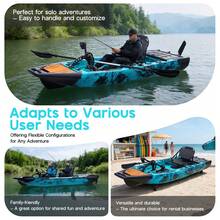 Modular Fishing Kayak With Drive System – Lightweight Sit-On-Top Pedal Kayak, Durable HDPE Construction, 420lbs Capacity For Adults & Youth - Propeller Drive - View 5