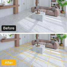 1 rollo de 50m de cinta autoadhesiva desprendible para sellar juntas de azulejos, tira decorativa impermeable cepillada en dorado, plata y negro, pegatina de borde autoadhesiva, apta para juntas de suelo, pared y techo, decoración del hogar - Lechada para azulejos - Ver 5