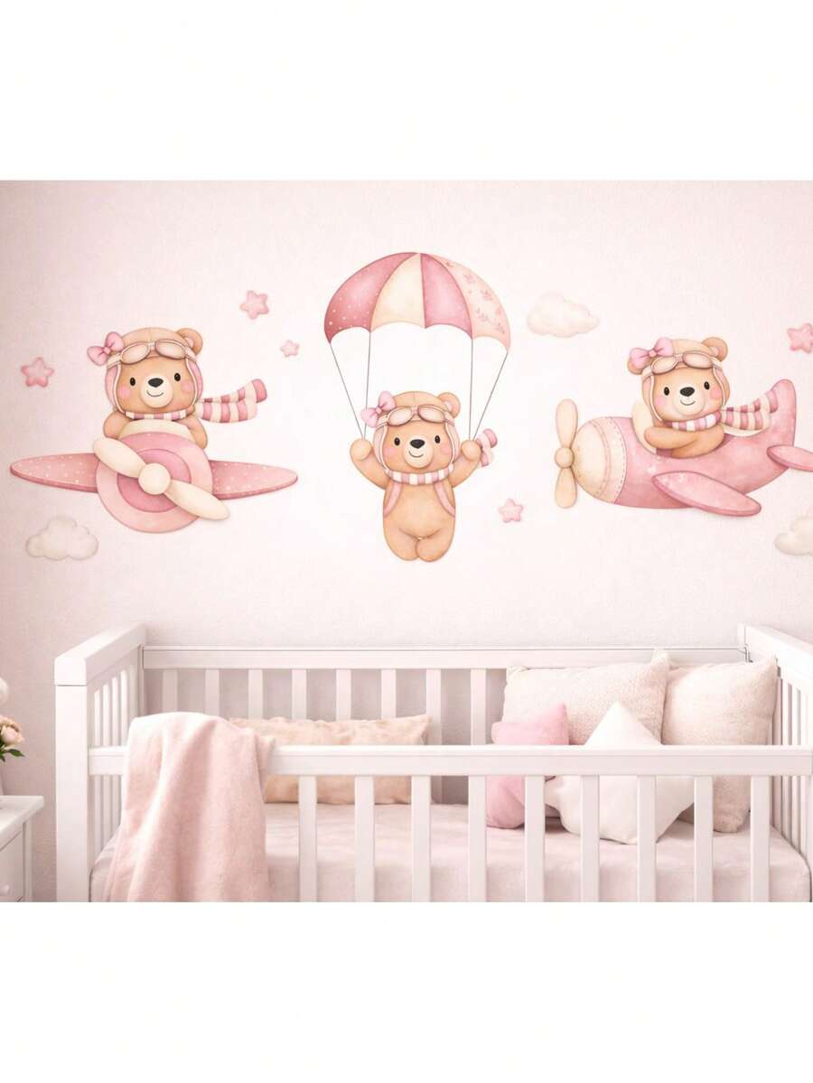 Pink Aviator Teddy Bear Decorative Kit - 粉紅色泰迪熊 - 查看 1