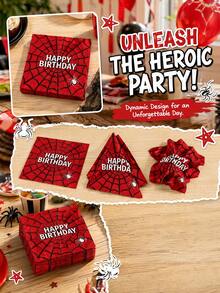 24pcs Halloween Spider Web Cocktail Napkins, Red Spider Web Disposable Cocktail Napkins, Theme Party Cocktail Disposable Paper Napkins, Spider Web And Spider Pattern Napkins, Holiday Birthday Decoration Decorative Dinner Napkins - A - View 6