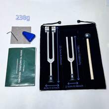1 Set Combinación de Diapasones de Aleación de Aluminio Plateado - Diapasón de Limpieza de Oídos y Yoga Adecuado para Mujeres y Hombres Relajación del Alma y la Mente Gran Regalo 128Hz Emparejado con 256Hz/432Hz/528Hz Combinación de 2 Piezas de Diapasones con Base, Martillo Negro, Paño de Limpieza Blanco, Soporte Estable Azul del Fabricante - plata - Ver 7