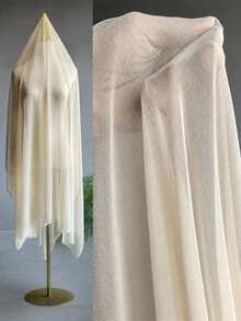 Champagne Solid Color Soft Tulle Fabric, Lightweight Translucent Flowy Mesh Textile With High Drape, Suitable For Wedding Table Skirts, Bridal Veils, Party Backdrops, Dress Making, Curtain Decor, DIY Sewing And Craft Supplies - 1 - View 15