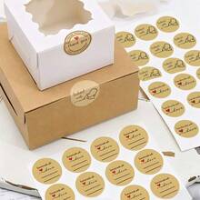 500pcs Kraft Paper English Thank You Doodle Roll Stickers, 1.51 Inch Round, 9 Styles To Choose From, Office Stationery Stickers, Holiday Party, Card Envelope Creative Gift DIY Packaging Baking Seal Stickers School Supplies - Kraft Paper Thank You - View 8