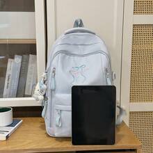 LECEY Mochila de gran capacidad para estudiantes de secundaria, preparatoria y universidad para mujeres - Azul - Ver 5