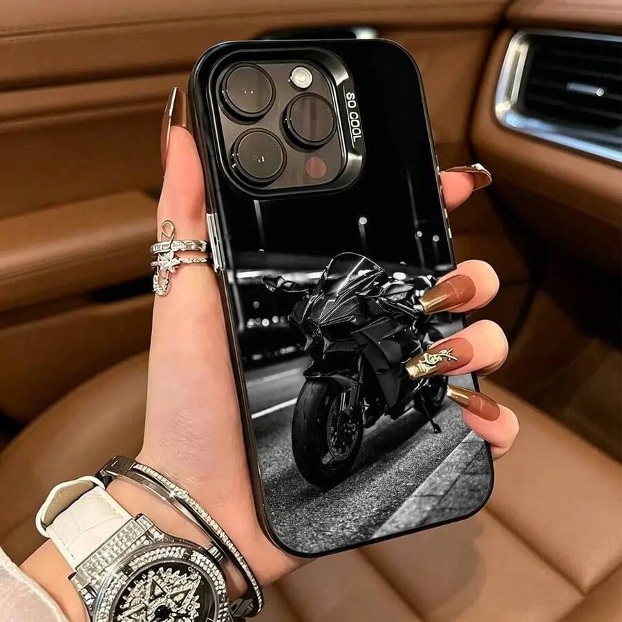 Large Capacity Shockproof Phone Case With Motorcycle Design Silver 1000SX ZX6R For IPhone 17 16 15 14 13 12 11 Plus Pro Max - z4 - View 1