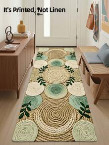 DAJIANG 1 buah Karpet Anyaman 3D Berbentuk Garis Panjang, Motif Daun, Cocok untuk Kamar Mandi, Dapur, Luar Ruangan, Lorong, Kamar Tidur, Ruang Tamu, Dapat Dicuci dengan Mesin, Mudah Dibersihkan, Keset Anti Selip untuk Pintu Masuk, Aksesori Karpet Dekorasi Kamar Tidur - MultiWarna - View 4