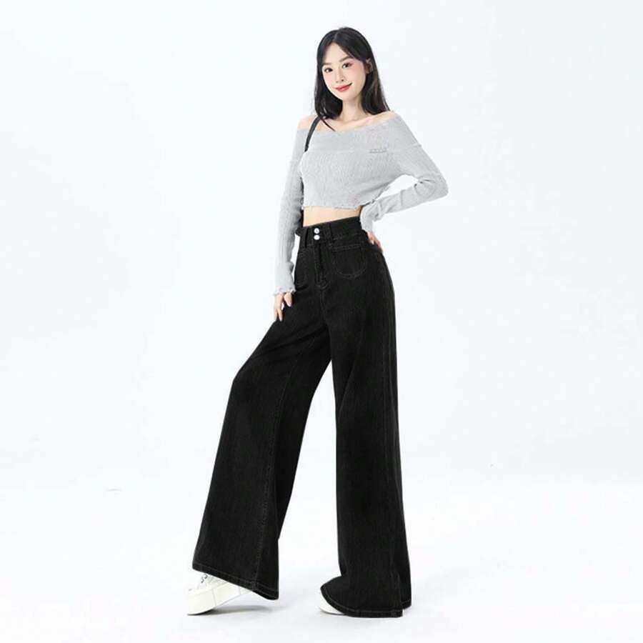 Plus Size Denim Shorts - 5503 Black - View 1