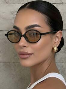 1 Pair Women's Two-Tone Leopard Print Cat Eye Sunglasses, UV Protection, Suitable For Outdoor Wear, Tropical Beach Vacation, Street Photography, Adding A Touch Of Sophistication To Your Summer Look - Multicolor - View 3