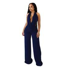 Two-Piece Set In Smooth Mesh, Halter Neck, Open Shoulders And Back, Adjustable Laces - Blue-4 - View 11